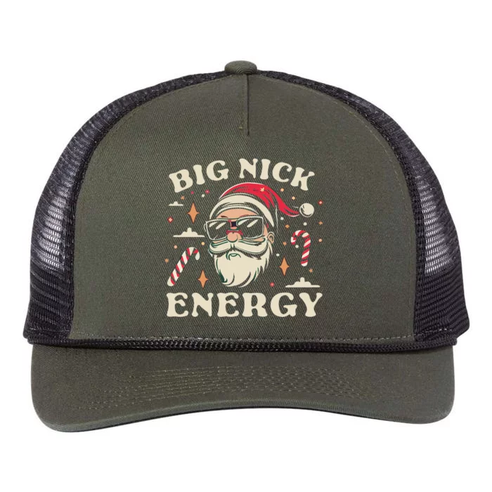 Big Nick Energy Santa Christmas Retro Rope Trucker Hat Cap