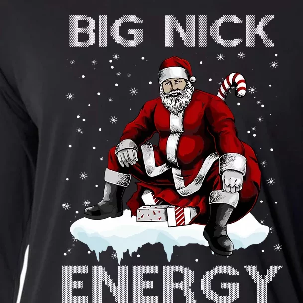 Big Nick Energy Funny Santa Christmas Xmas Ugly Christmas Sweater Cooling Performance Long Sleeve Crew