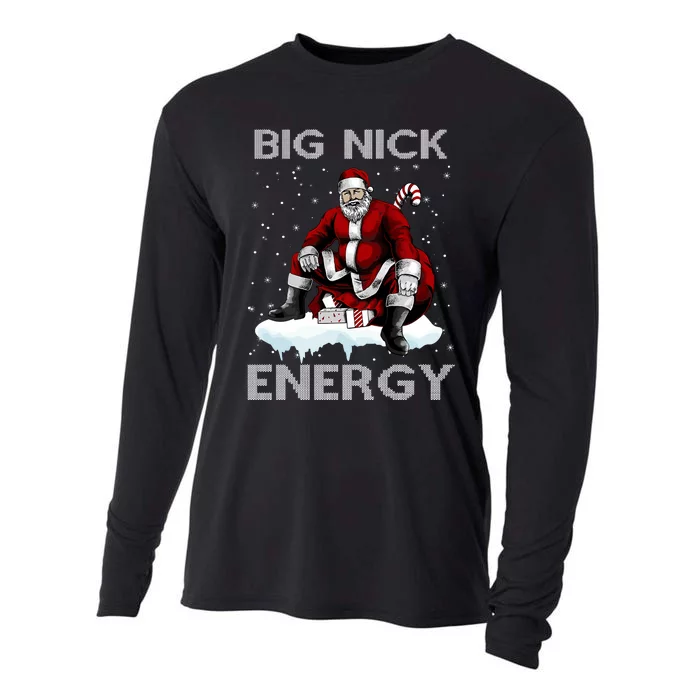 Big Nick Energy Funny Santa Christmas Xmas Ugly Christmas Sweater Cooling Performance Long Sleeve Crew