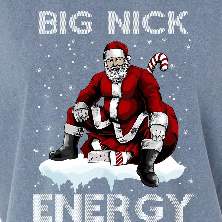 Big Nick Energy Funny Santa Christmas Xmas Ugly Christmas Sweater Garment-Dyed Women's Muscle Tee