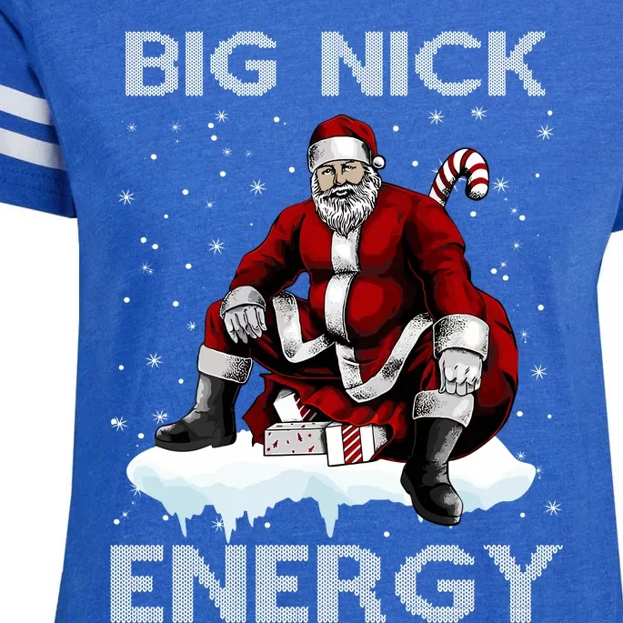 Big Nick Energy Funny Santa Christmas Xmas Ugly Christmas Sweater Enza Ladies Jersey Football T-Shirt