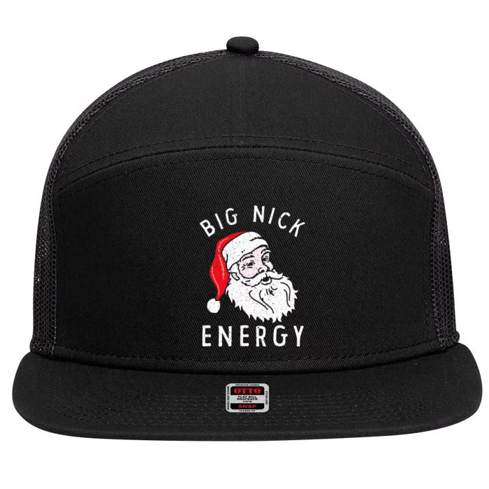 Big Nick Energy Funny Santa Christmas Family Matching 7 Panel Mesh Trucker Snapback Hat