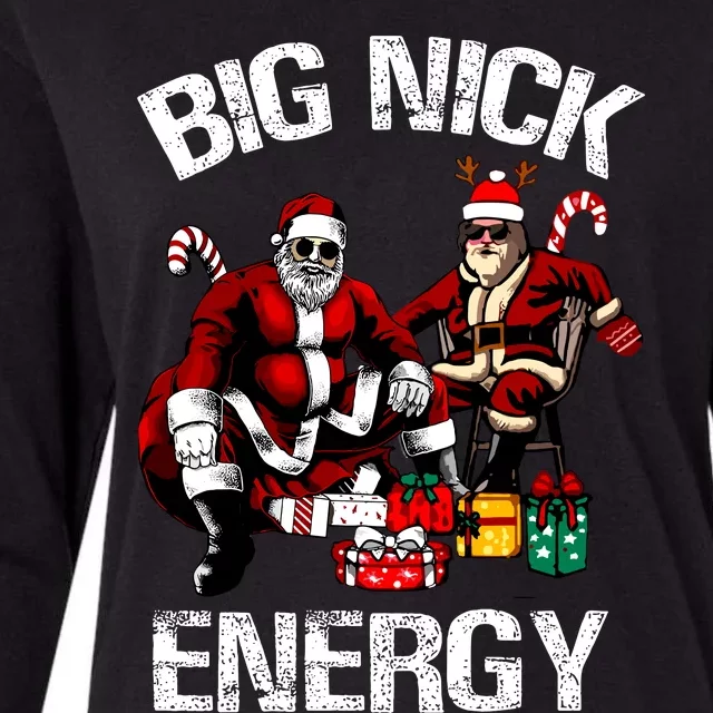 Big Nick Energy Funny Santa Christmas Xmas Ugly Christmas Sweater Womens Cotton Relaxed Long Sleeve T-Shirt