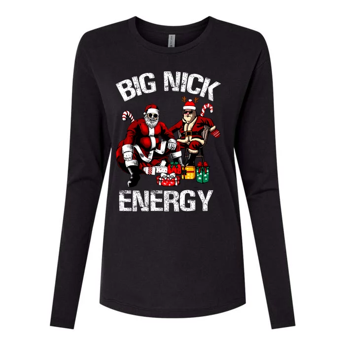 Big Nick Energy Funny Santa Christmas Xmas Ugly Christmas Sweater Womens Cotton Relaxed Long Sleeve T-Shirt