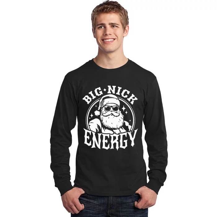 Big Nick Energy Funny Santa Christmas Tall Long Sleeve T-Shirt