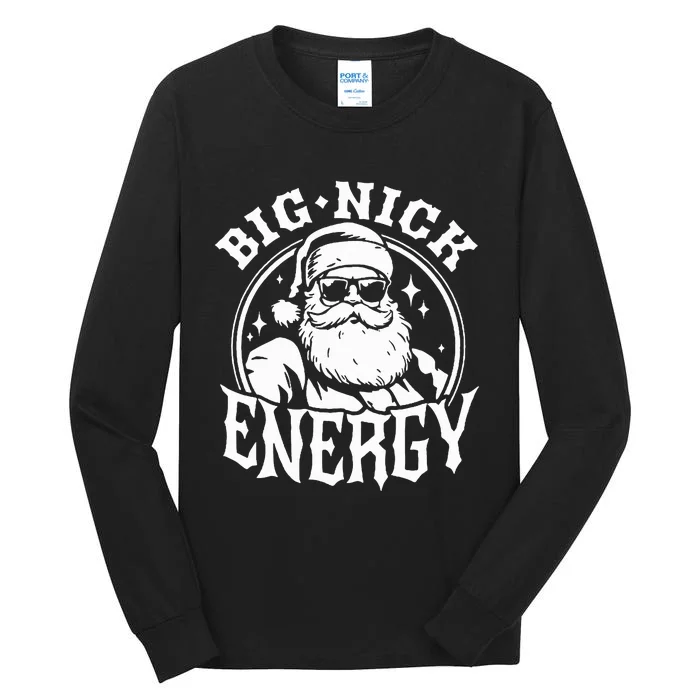 Big Nick Energy Funny Santa Christmas Tall Long Sleeve T-Shirt