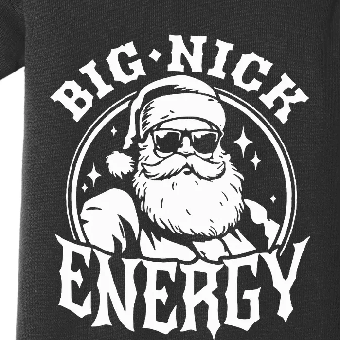 Big Nick Energy Funny Santa Christmas Baby Bodysuit