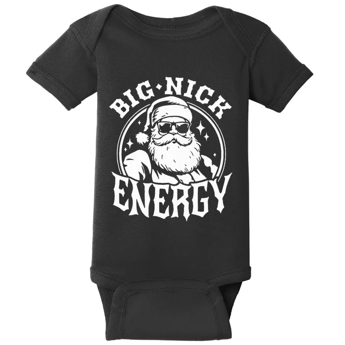 Big Nick Energy Funny Santa Christmas Baby Bodysuit