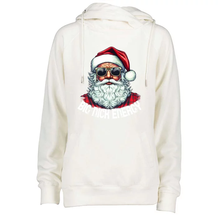 Big Nick Energy Funny Santa Christmas Cute Gift Womens Funnel Neck Pullover Hood