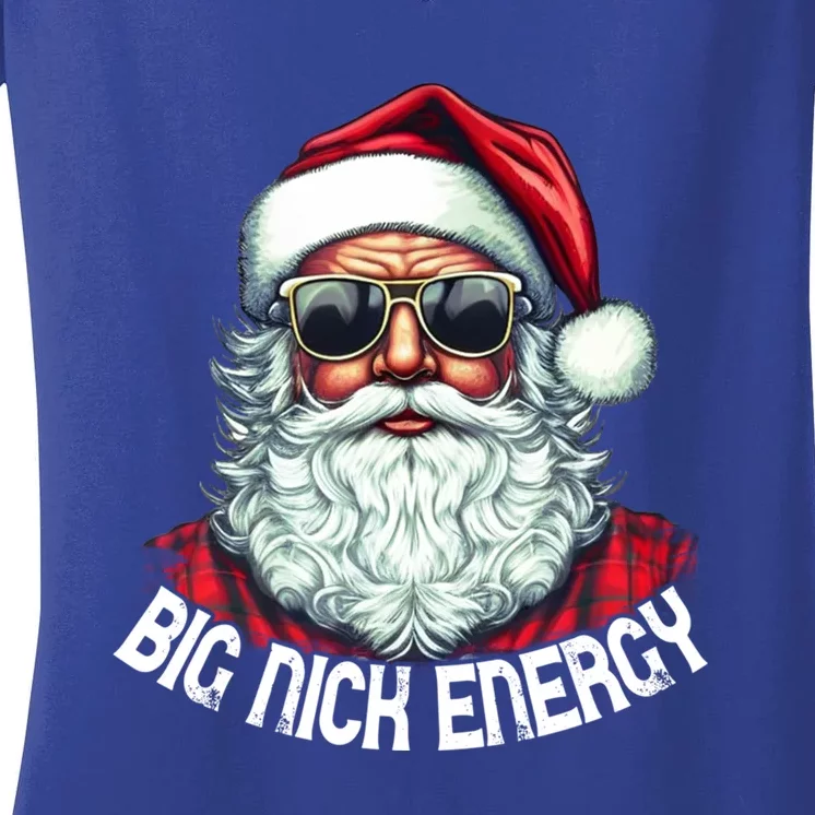 Big Nick Energy Funny Santa Christmas Cute Gift Women's V-Neck T-Shirt