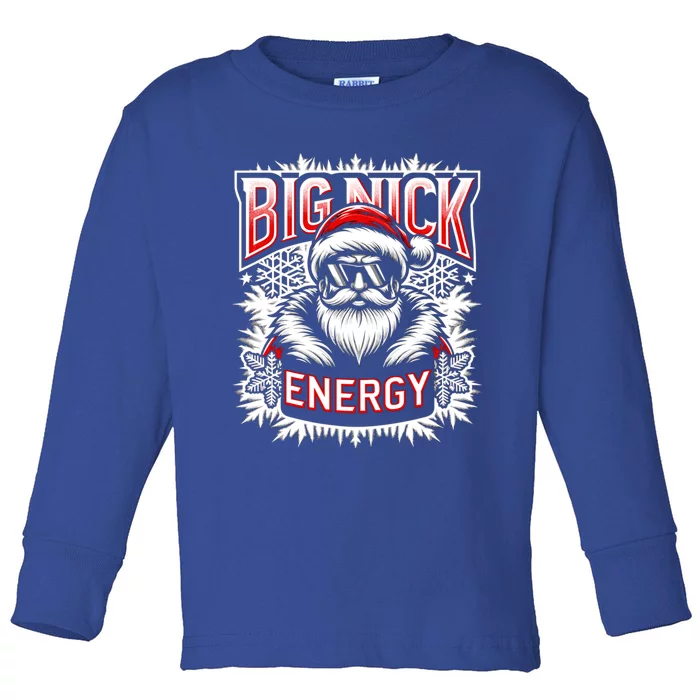 Big Nick Energy Funny Santa Christmas Cute Gift Toddler Long Sleeve Shirt