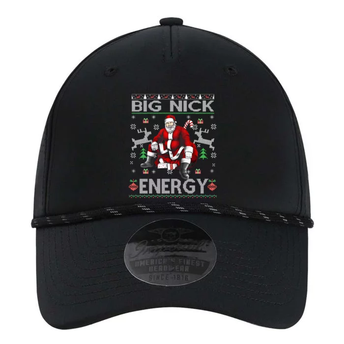 Big Nick Energy Funny Santa Christmas Ugly Sweater Performance The Dyno Cap