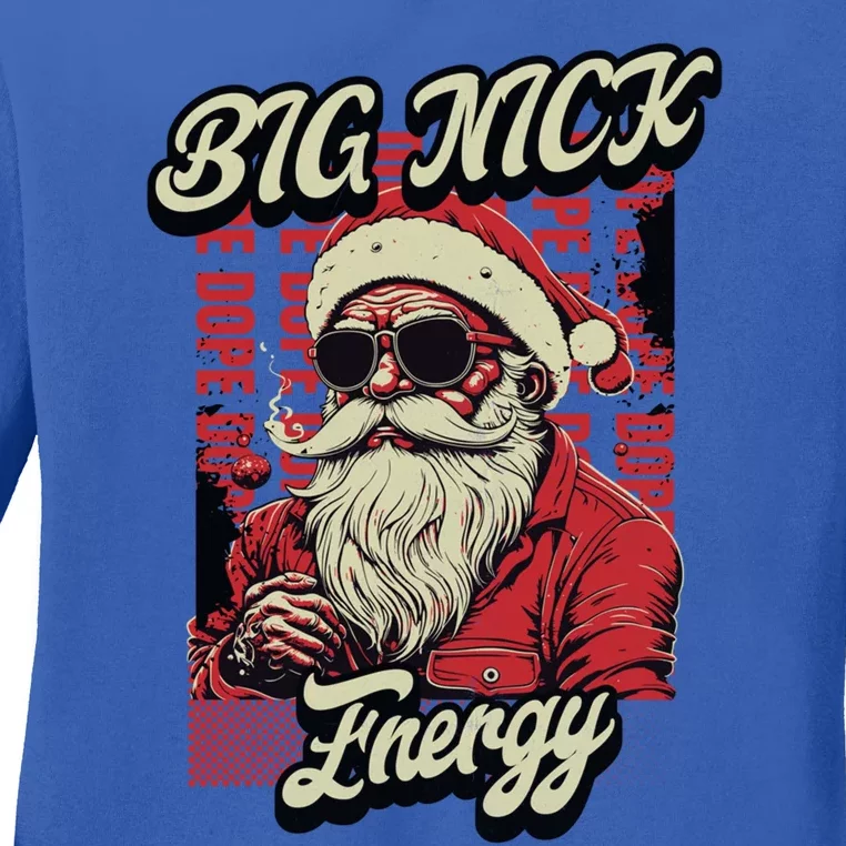 Big Nick Energy Funny Santa Christmas Ugly Christmas Cute Gift Ladies Long Sleeve Shirt