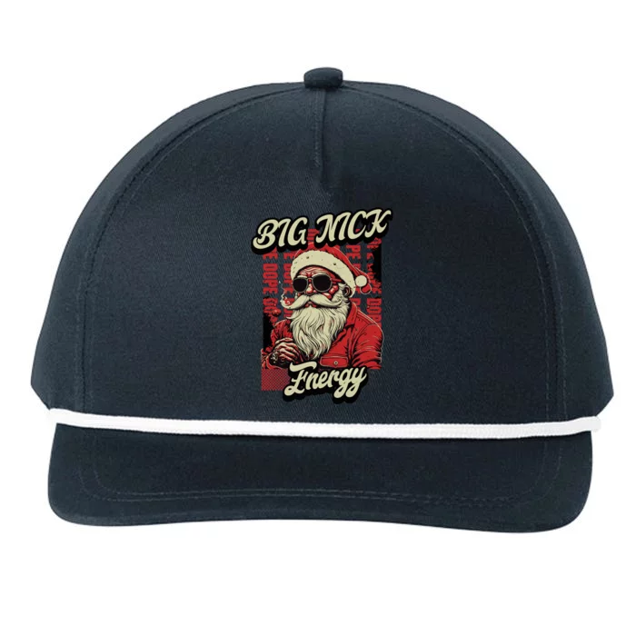 Big Nick Energy Funny Santa Christmas Ugly Christmas Cute Gift Snapback Five-Panel Rope Hat