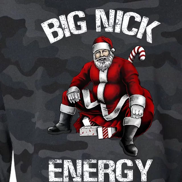 Big Nick Energy Funny Santa Christmas Cropped Pullover Crew