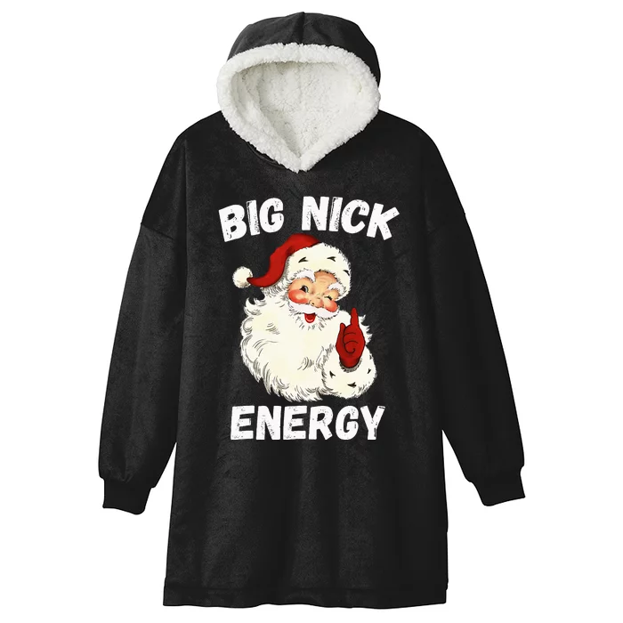 Big Nick Energy Santa Groovy Retro Vintage Hooded Wearable Blanket