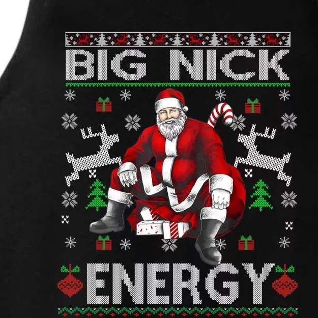 Big Nick Energy Funny Santa Christmas Ugly Sweater Gift Ladies Tri-Blend Wicking Tank