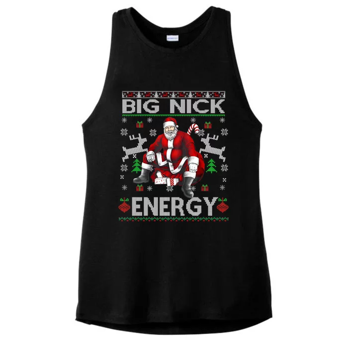 Big Nick Energy Funny Santa Christmas Ugly Sweater Gift Ladies Tri-Blend Wicking Tank