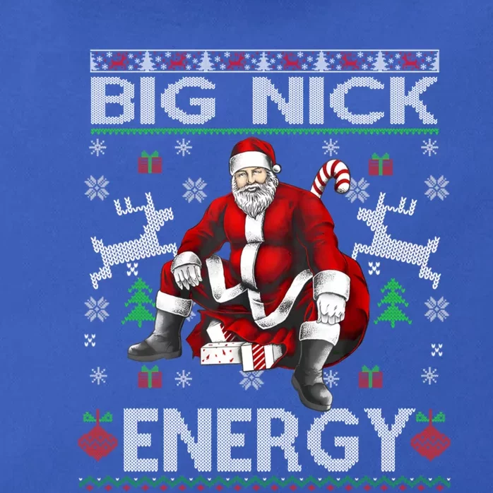 Big Nick Energy Funny Santa Christmas Ugly Sweater Gift Zip Tote Bag