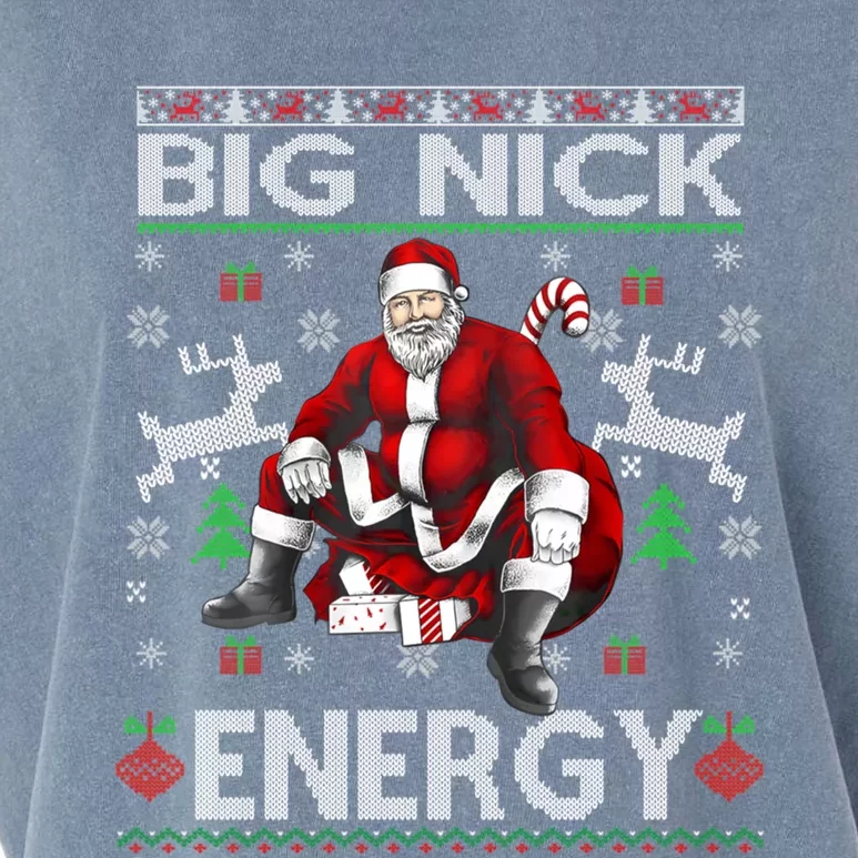 Big Nick Energy Funny Santa Christmas Ugly Sweater Gift Garment-Dyed Women's Muscle Tee