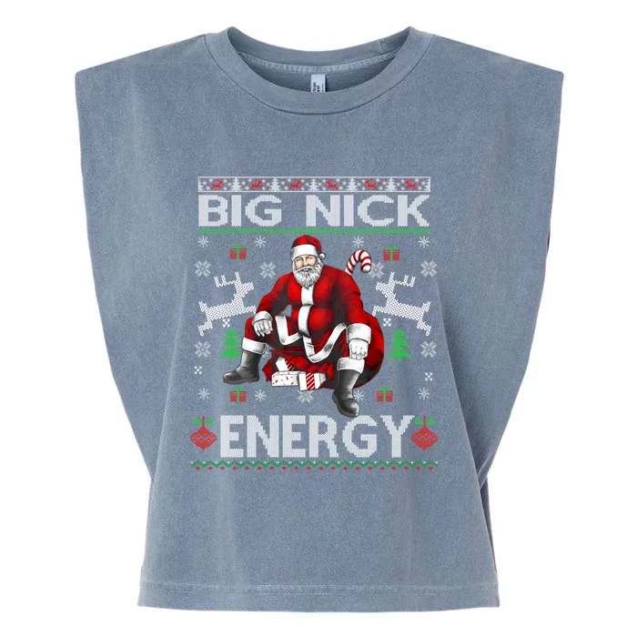 Big Nick Energy Funny Santa Christmas Ugly Sweater Gift Garment-Dyed Women's Muscle Tee