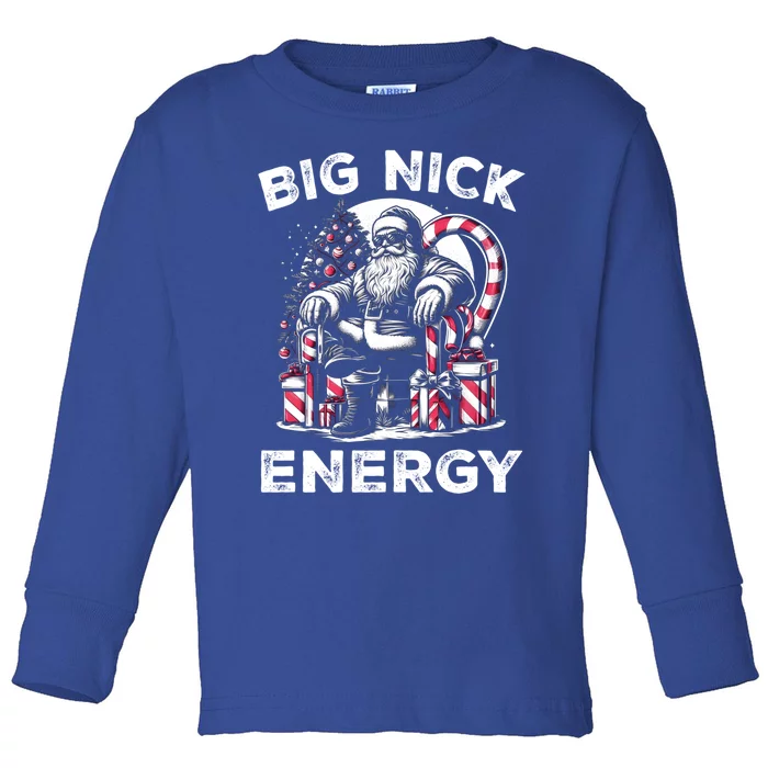 Big Nick Energy Funny Santa Claus Christmas Gift Toddler Long Sleeve Shirt