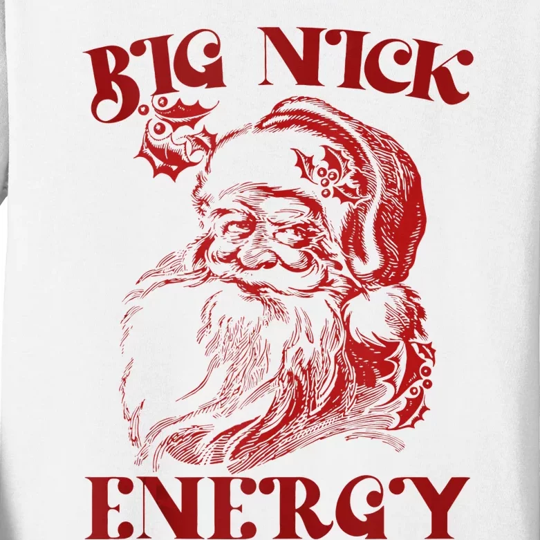 Big Nick Energy Funny Xmas Christmas Ugly Sweater Kids Long Sleeve Shirt