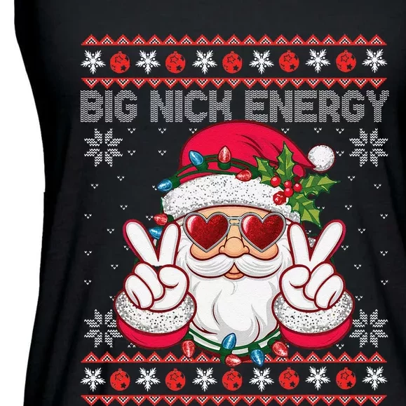 Big Nick Energy Santa Ugly Christmas Sweater Ladies Essential Flowy Tank