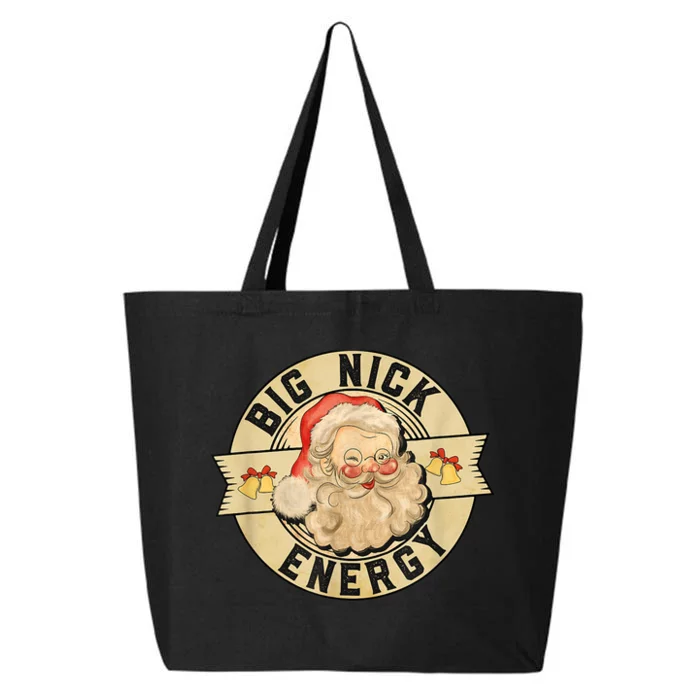 Big Nick Energy, Funny Vintage Santa Claus Wink Christmas 25L Jumbo Tote