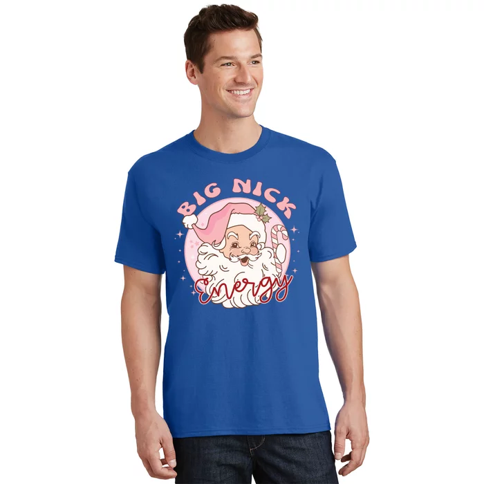 Big Nick Energy Pink Santa Claus Vintage Chirstmas Gift T-Shirt