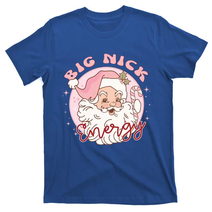 Big Nick Energy Pink Santa Claus Vintage Chirstmas Gift T-Shirt