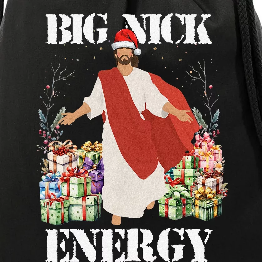 Big Nick Energy Jesus Funny Christmas For Matching Family Drawstring Bag