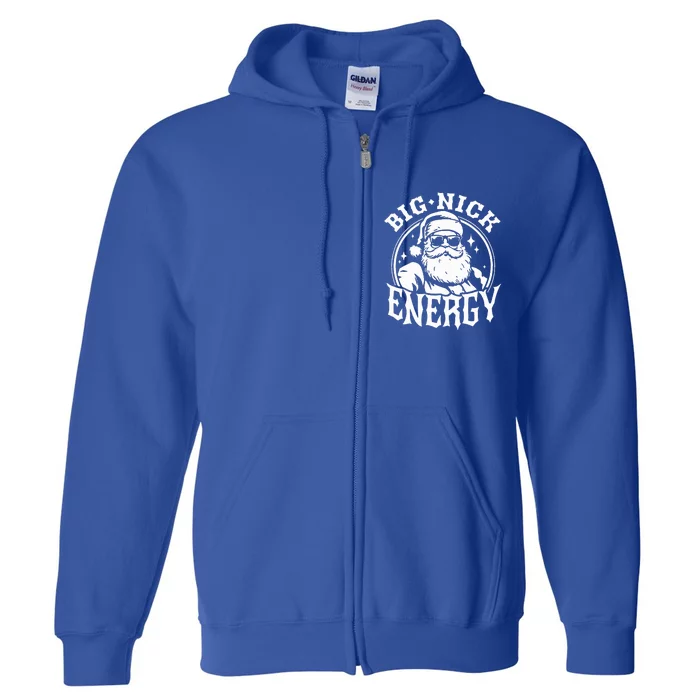 Big Nick Energy Funny Santa Christmas Full Zip Hoodie