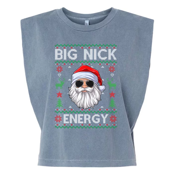 Big Nick Energy Santa Claus Ugly Christmas Sweater Gift Garment-Dyed Women's Muscle Tee