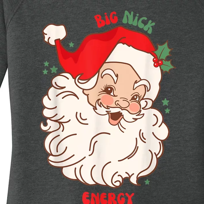 Big Nick Energy Shirt Santa Xmas Funny Christmas Women's Perfect Tri Tunic Long Sleeve Shirt