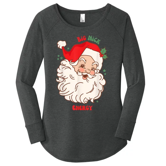 Big Nick Energy Shirt Santa Xmas Funny Christmas Women's Perfect Tri Tunic Long Sleeve Shirt