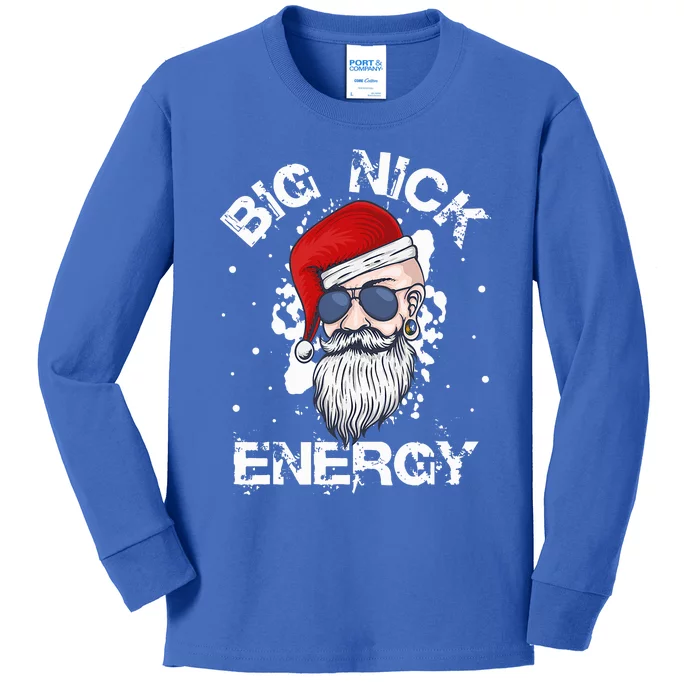 Big Nick Energy Santa Christmas Big Nick Energy Big Nick Kids Long Sleeve Shirt