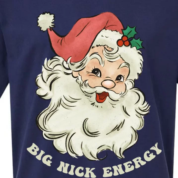 Big Nick Energy Santa Groovy Retro Meaningful Gift Sueded Cloud Jersey T-Shirt