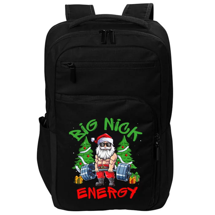 Big Nick Energy Santa Gym Fitness Weight Lifting Christmas Great Gift Impact Tech Backpack