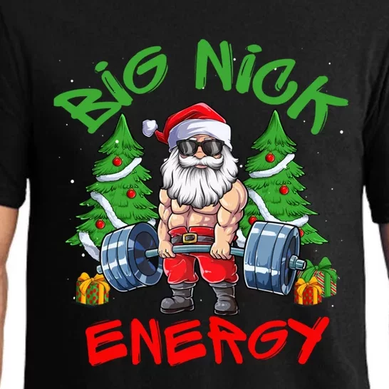 Big Nick Energy Santa Gym Fitness Weight Lifting Christmas Great Gift Pajama Set