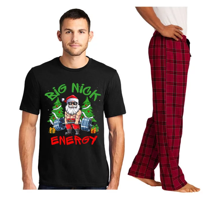 Big Nick Energy Santa Gym Fitness Weight Lifting Christmas Great Gift Pajama Set