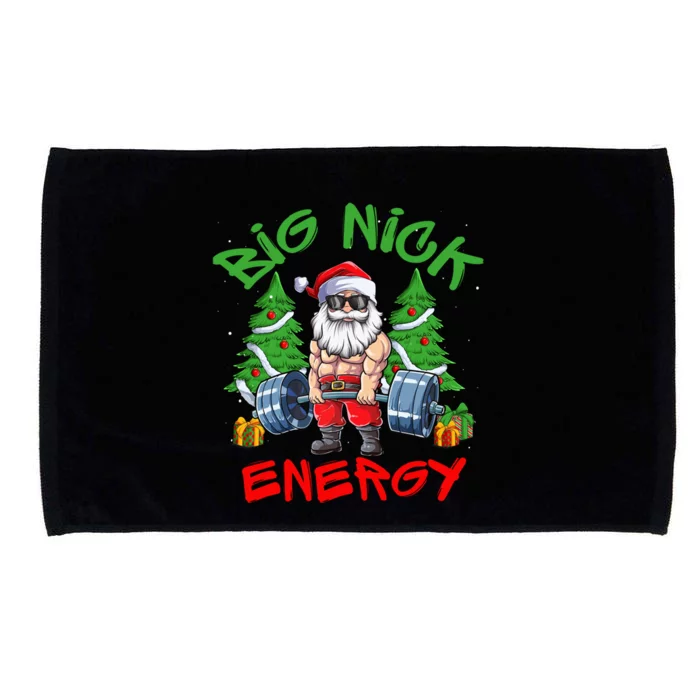 Big Nick Energy Santa Gym Fitness Weight Lifting Christmas Great Gift Microfiber Hand Towel