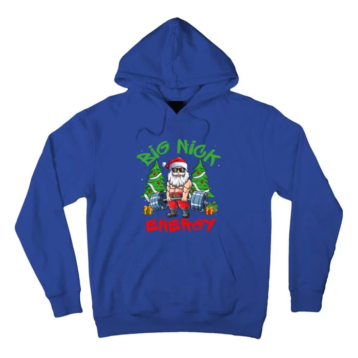 Big Nick Energy Santa Gym Fitness Weight Lifting Christmas Great Gift Tall Hoodie