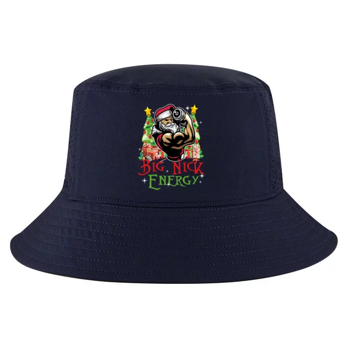 Big Nick Energy Santa Gym Fitness Weight Lifting Christmas Great Gift Cool Comfort Performance Bucket Hat