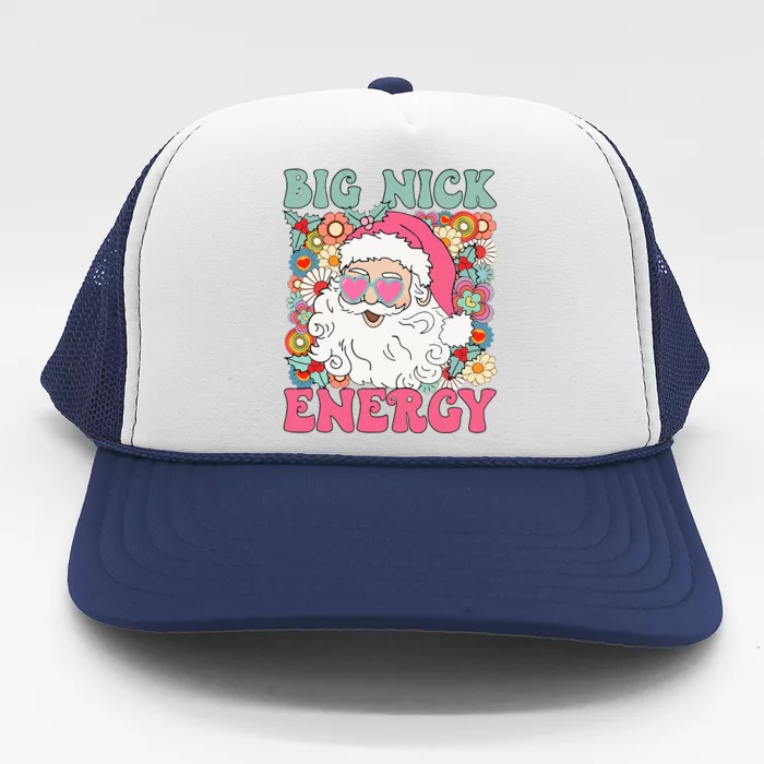 Big Nick Energy Funny Santa Xmas Retro Christmas Trucker Hat