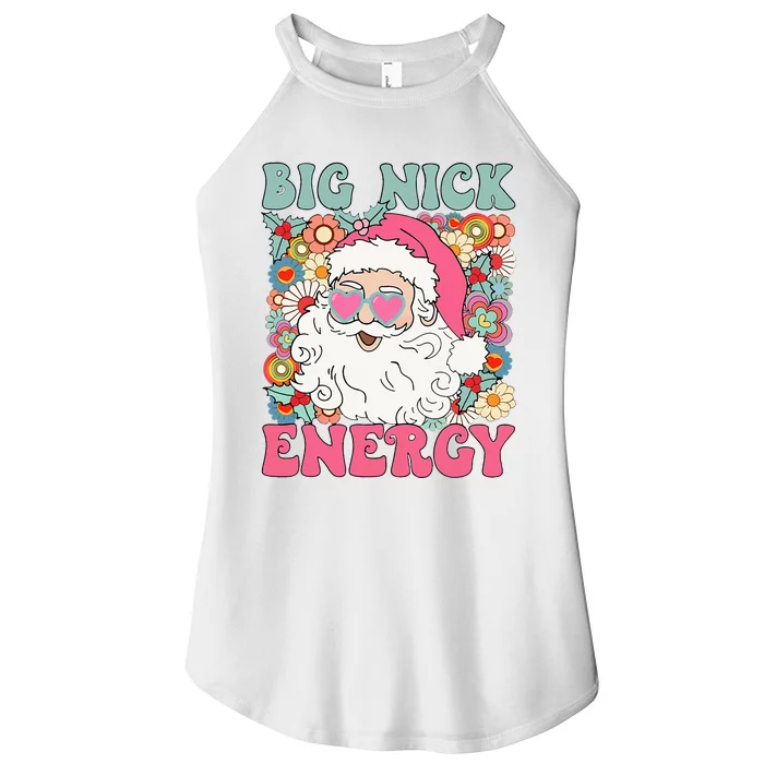 Big Nick Energy Funny Santa Xmas Retro Christmas Women’s Perfect Tri Rocker Tank