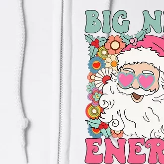 Big Nick Energy Funny Santa Xmas Retro Christmas Full Zip Hoodie