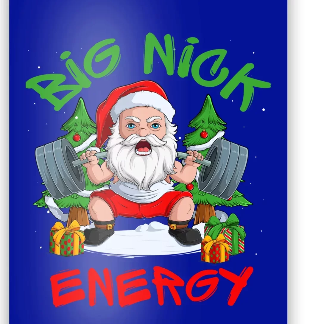 Big Nick Energy Santa Gym Fitness Weight Lifting Christmas Gift Poster