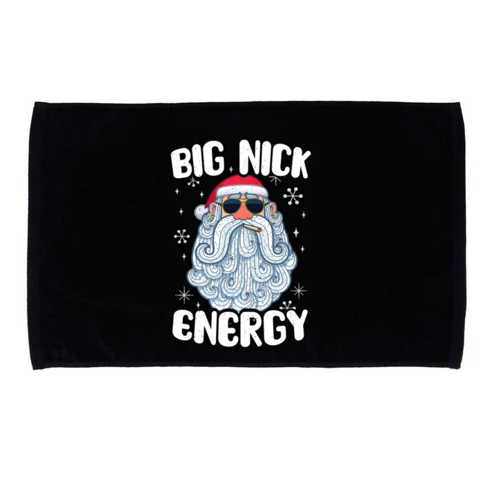 Big Nick Energy Retro Funny Santa Face Christmas Cool Gift Microfiber Hand Towel