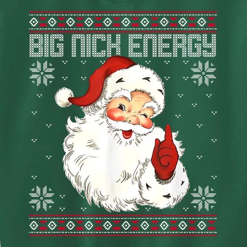 Big Nick Energy Santa Claus Holiday Kids Sweatshirt